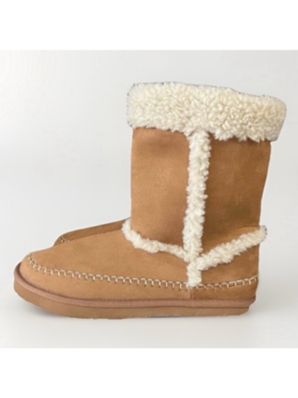 American Eagle Mid Calf Faux Fur Boots Womens Sz 11 Tan Beige Cozy Comfy Neutral
